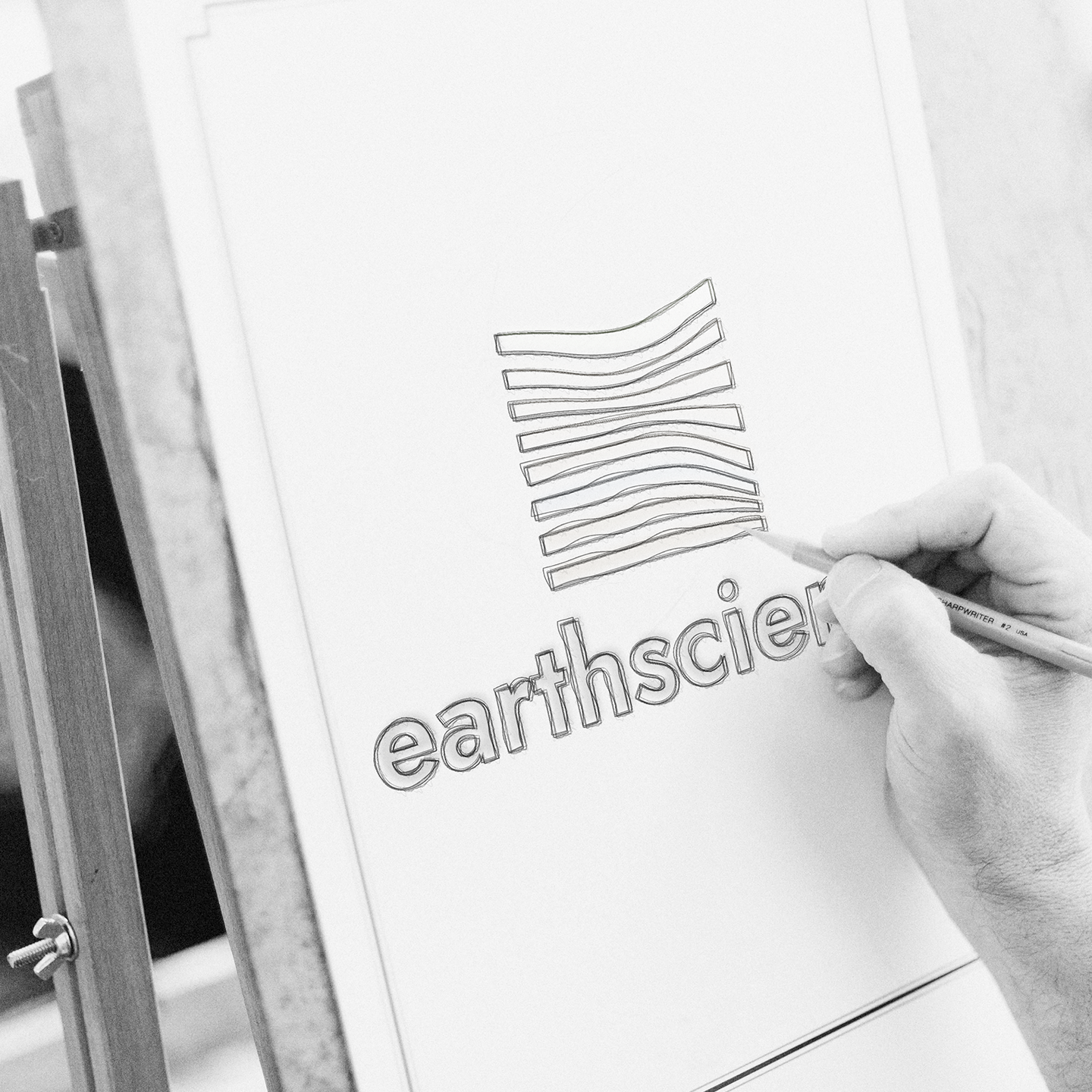 Logo Sketch Mockup earth science bw- Logo Sketch Mockup earth science bw-